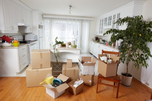 Professional removal van service handling furniture transport