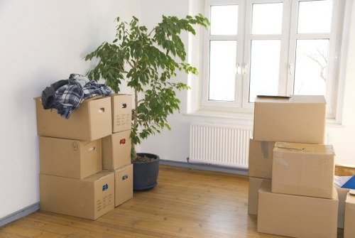 Charity donation items prepared during a Brompton house move